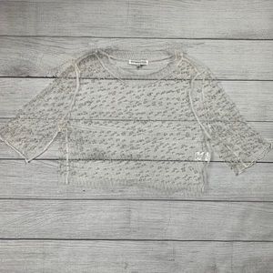 Pearly White Mesh Crop Top